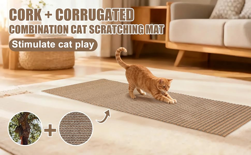 corkovia self adhesive cork cat scratch mat