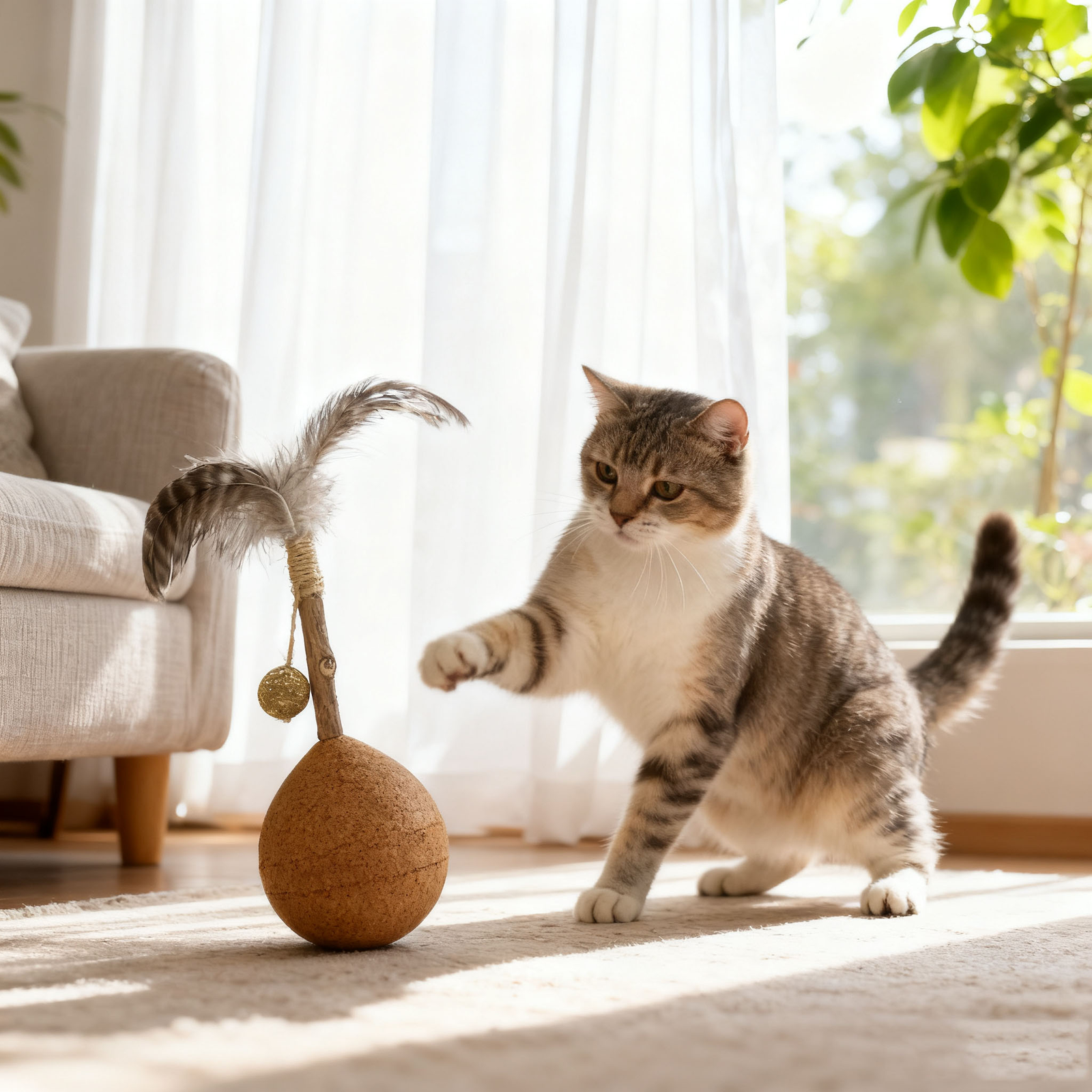 Corkovia Cork Cat Tumbler Toy corkovia cork cat tumbler toy