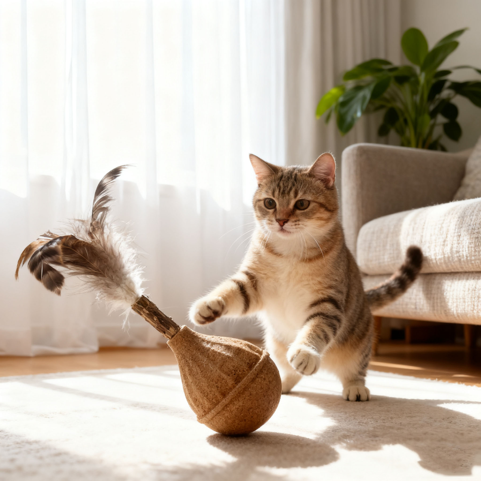 Corkovia Cork Cat Tumbler Toy corkovia cork cat tumbler toy