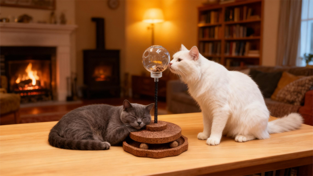 corkovia cork cat food puzzle feeder