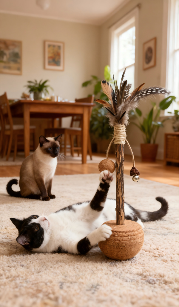 corkovia cork cat tumbler toy