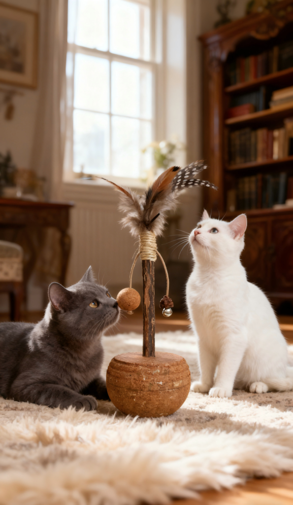 corkovia cork cat tumbler toy