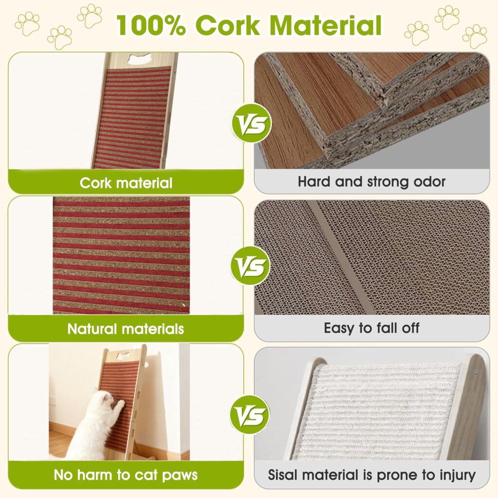 corkovia 26.8"l shape post vertical cat scratch pad