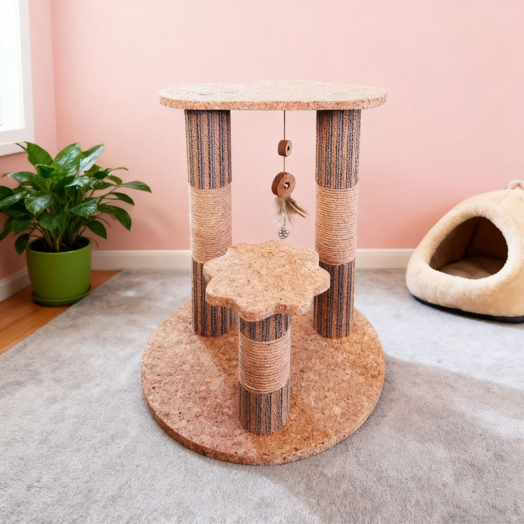 corkovia luxury 3 post cat scratching tower