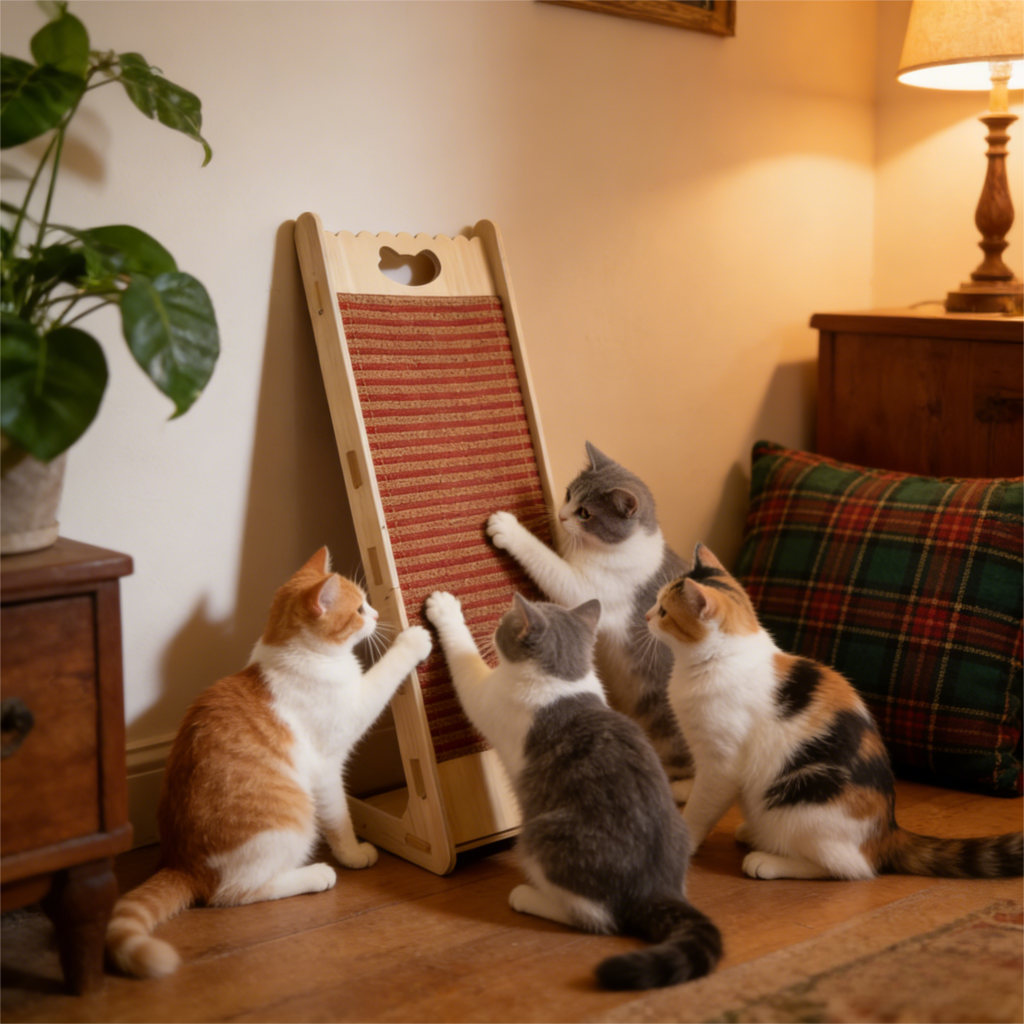 corkovia 26.8"l shape post vertical cat scratch pad