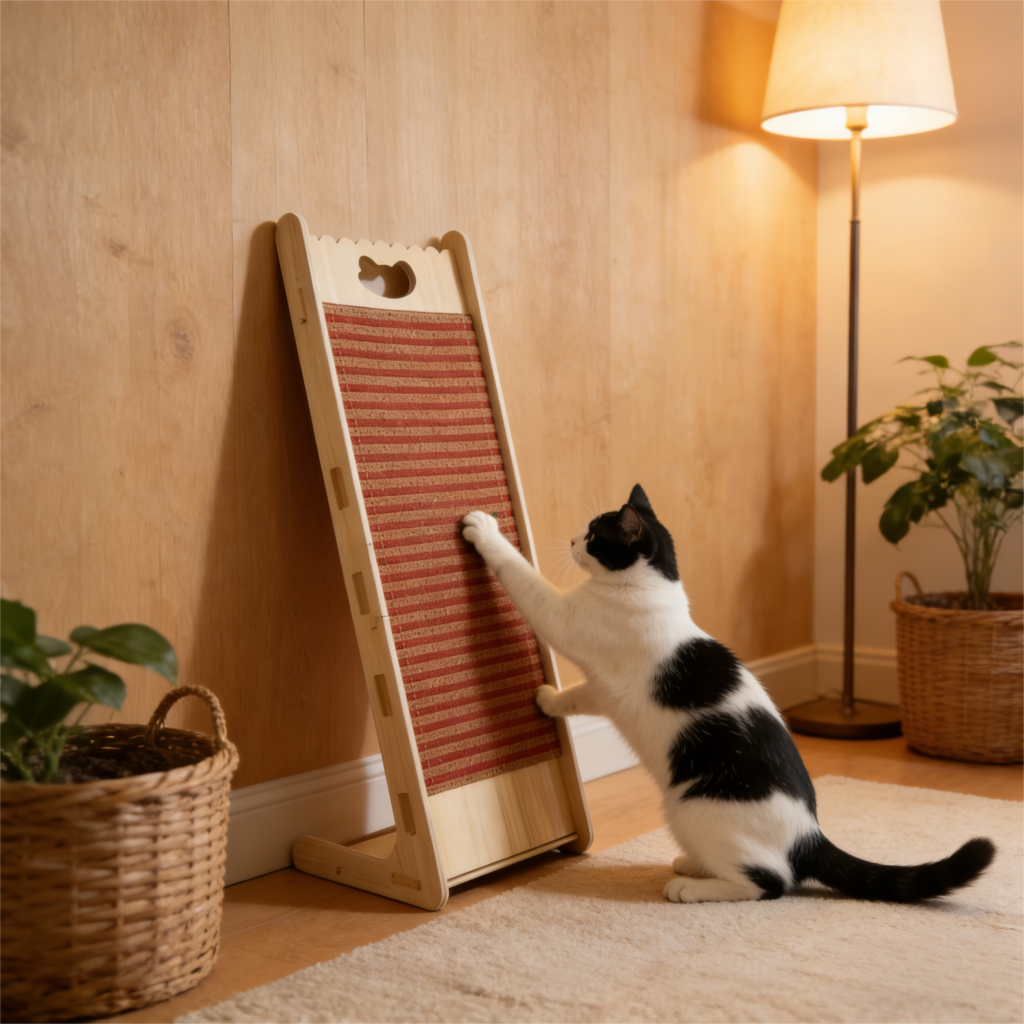 corkovia 26.8"l shape post vertical cat scratch pad