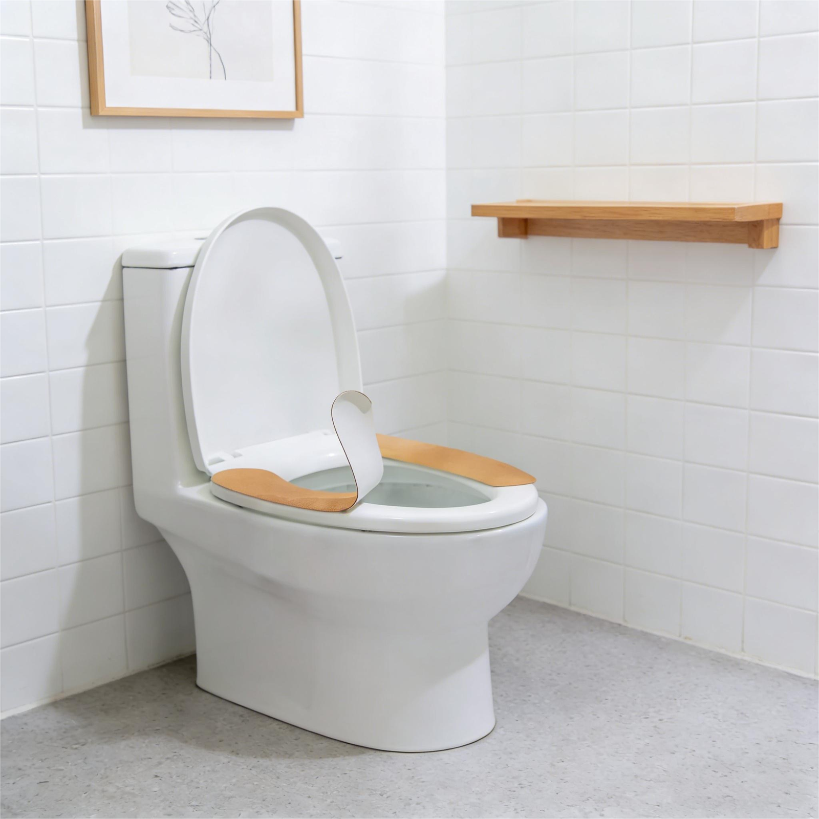 corkovia cork l shaped adhesive toilet mat